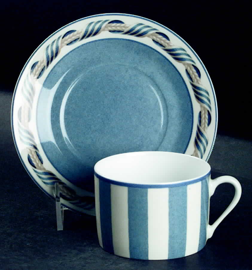 Outremer Flat Cup & Saucer Set by Yves Deshoulieres-1