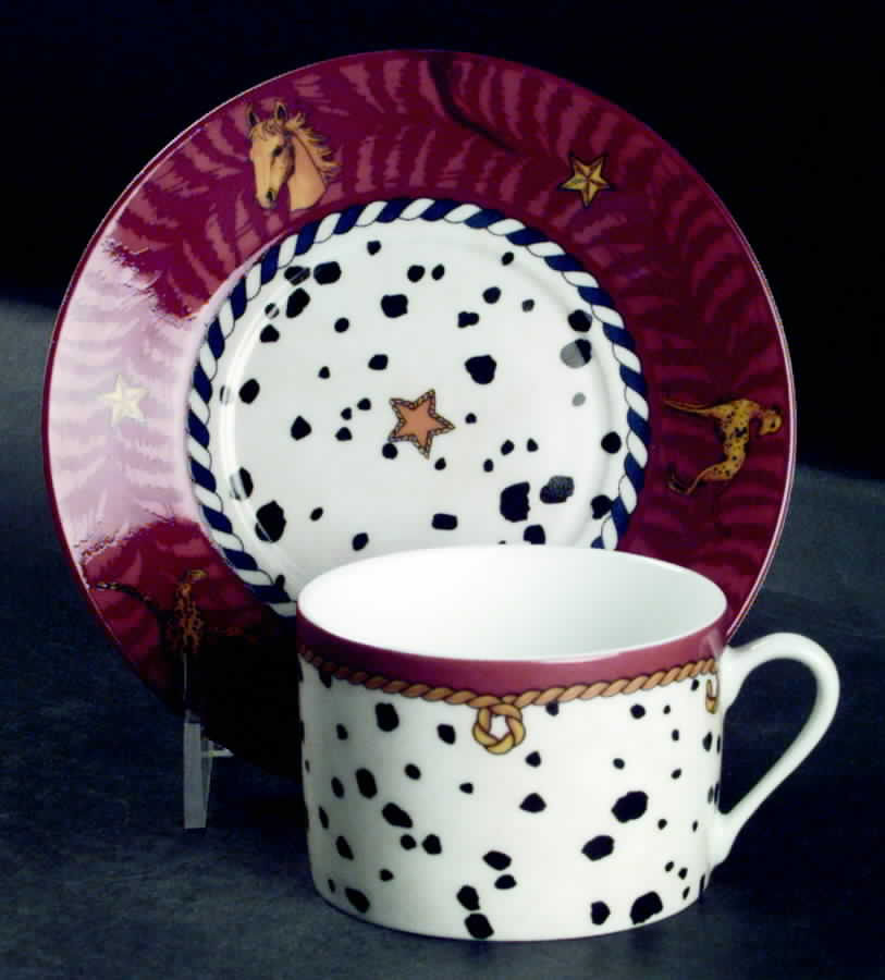 Le Bestiaire Flat Cup & Saucer Set by Yves Deshoulieres-1