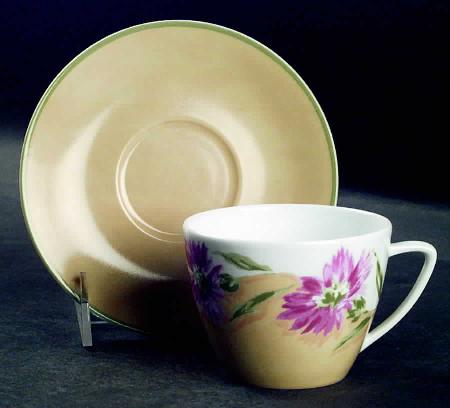 Histoire De Fleurs Flat Cup & Saucer Set by Yves Deshoulieres-1