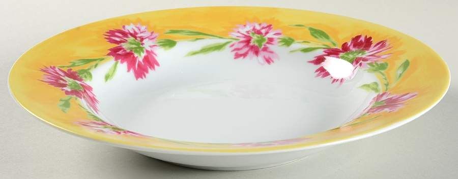 Histoire De Fleurs Rim Soup Bowl by Yves Deshoulieres-1