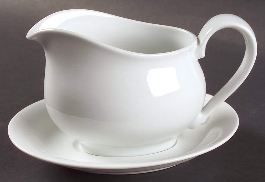 Tjorn White Gravy Boat & Underplate by Dansk-1