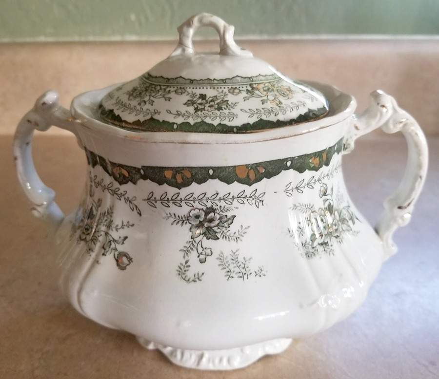 Alexandra Green Multicolor Sugar Bowl & Lid by Dunn Bennett-1