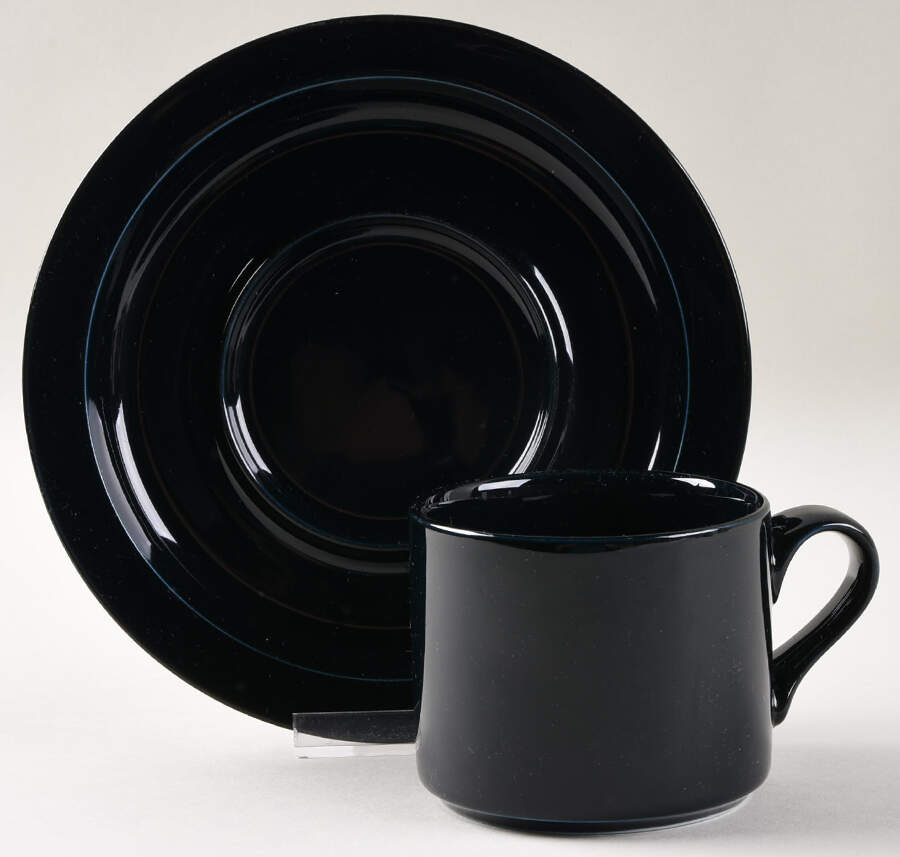 Bisserup Blue (Made In Portugal) Flat Cup & Saucer Set by Dansk-1