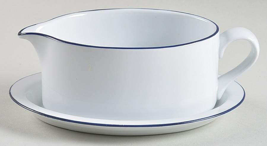 Christianshavn Blue Gravy Boat & Underplate by Dansk-1