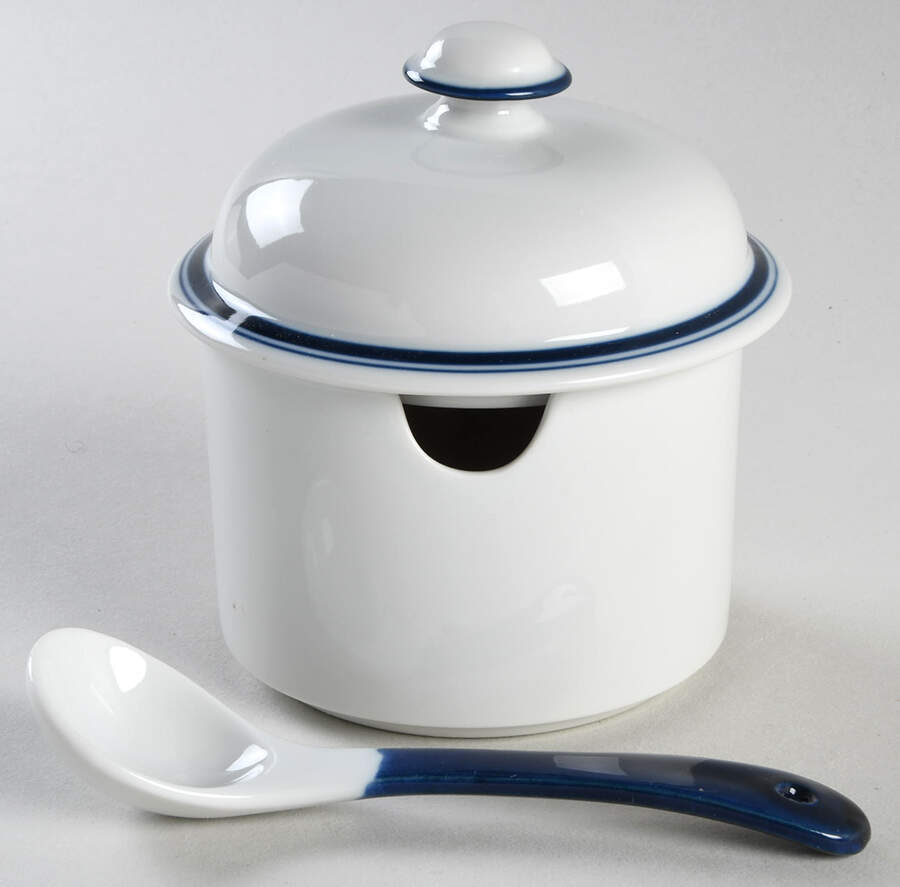 Christianshavn Blue Jam/Jelly & Lid with Spoon by Dansk-1