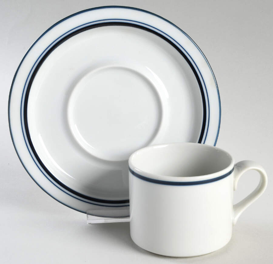 Christianshavn Blue Footed Cup & Saucer Set by Dansk-1