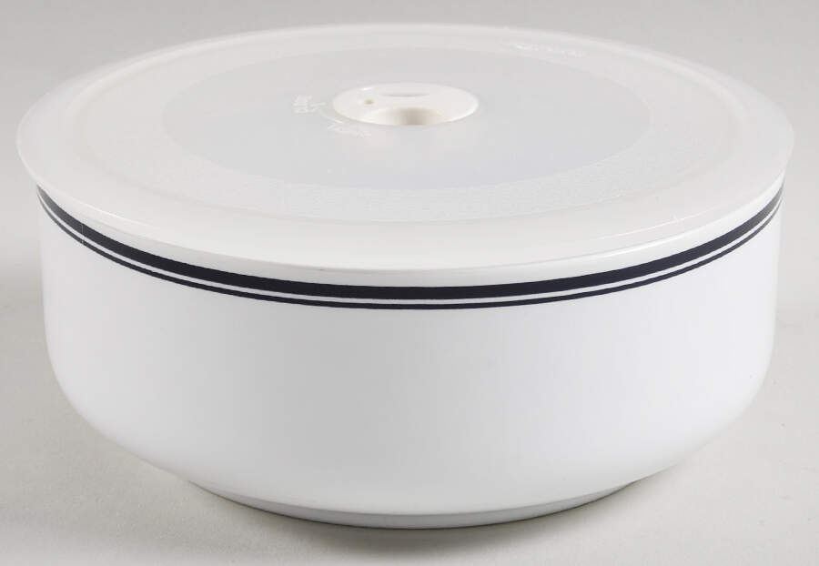 Christianshavn Blue 6" Storage Bowl Ceramic with Plastic Lid by Dansk-1