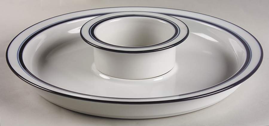 Christianshavn Blue Chip and Dip Set (Uses Fruit Bowl) by Dansk-1