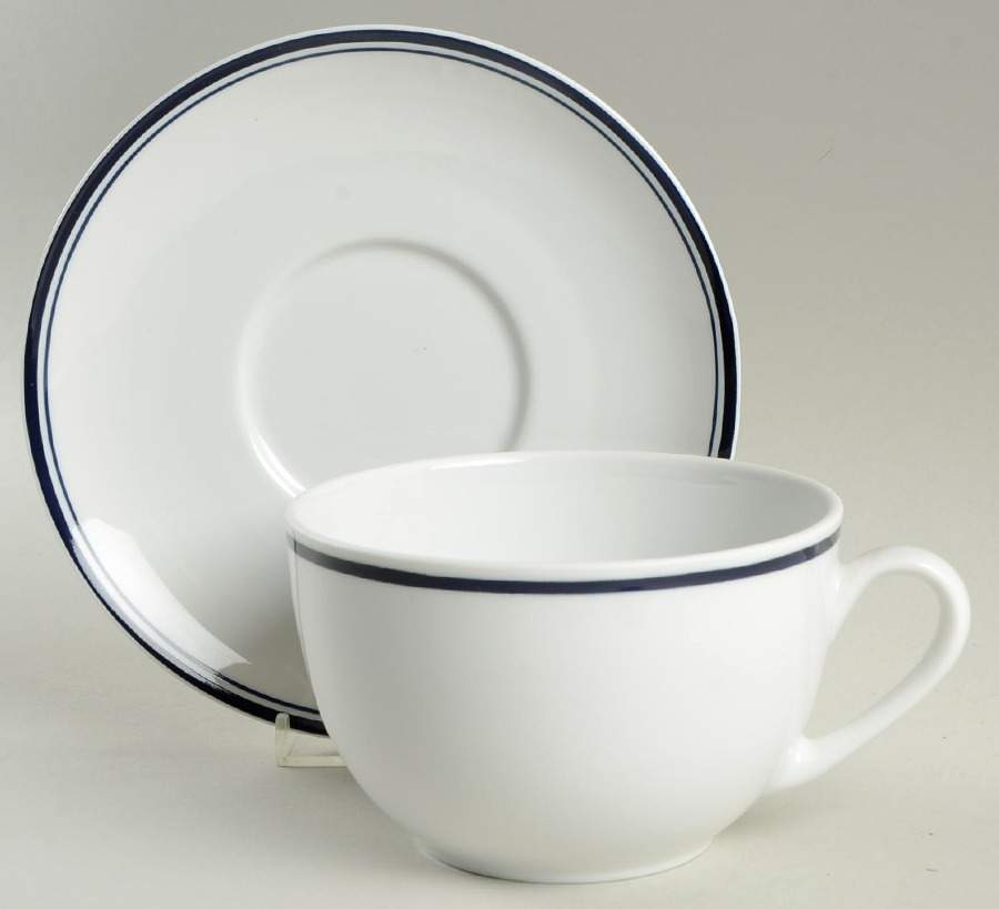 Christianshavn Blue Oversized Cup & Saucer Set by Dansk-1