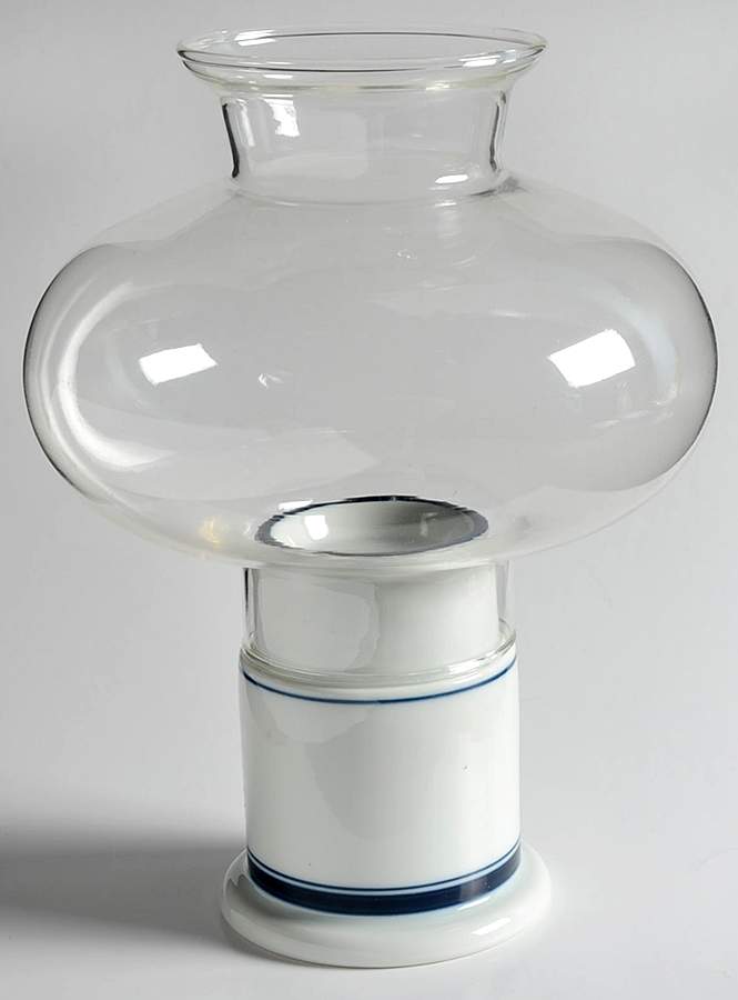 Christianshavn Blue Hurricane Lamp & Globe by Dansk-1