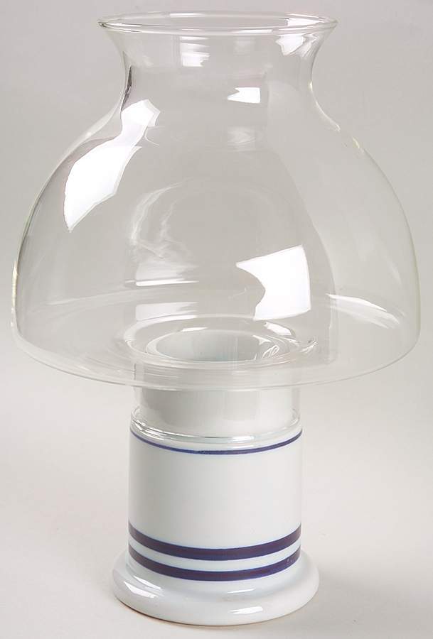 Christianshavn Blue Hurricane Lamp & Globe by Dansk-1