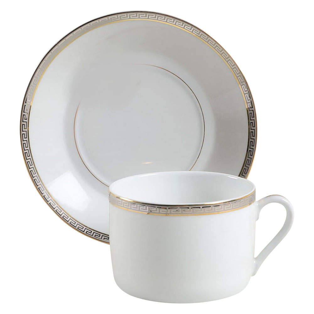 Athos Gold and Platinum Breakfast Cup & Saucer Set by Philippe Deshoulieres-1