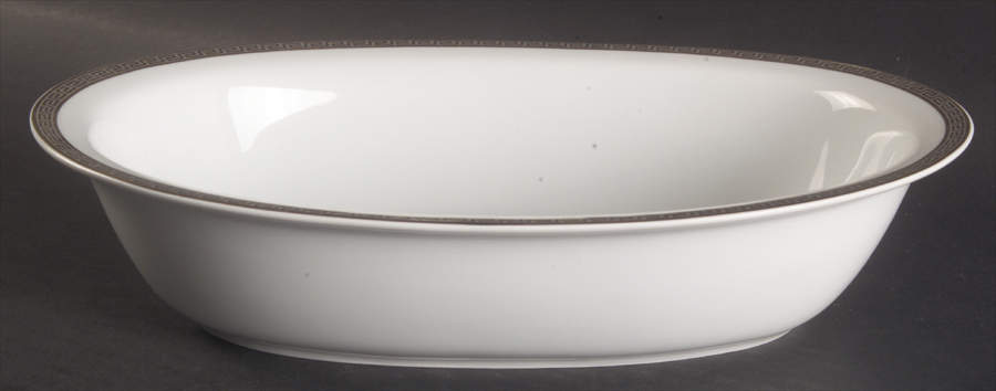 Athos Gold and Platinum 10" Oval Vegetable Bowl by Philippe Deshoulieres-1