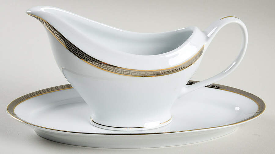 Athos Gold and Platinum Gravy Boat & Underplate/Relish by Philippe Deshoulieres-1