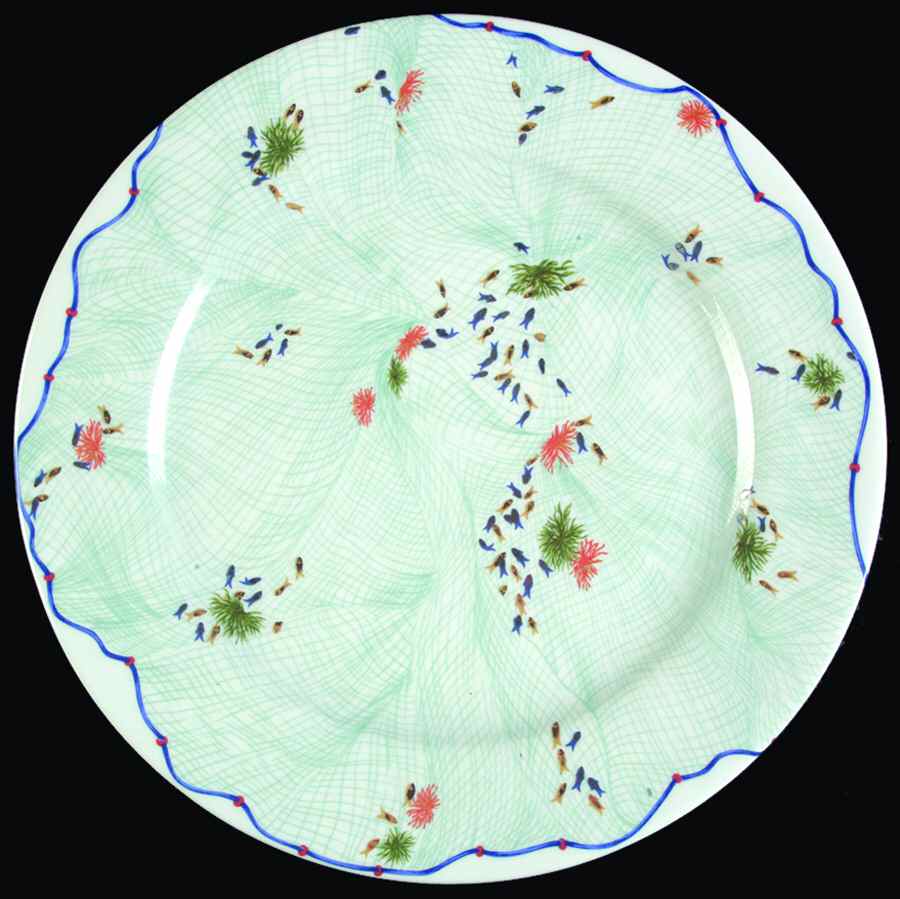 Mer Des Caraibes 11" Chop Plate (Round Platter) by Philippe Deshoulieres-1