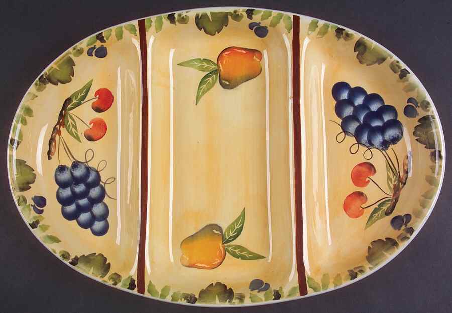 Fall Harvest 3-Part Oval Divided Server by Dansk-1