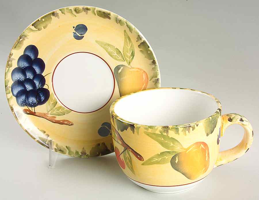 Fall Harvest Jumbo Cup & Saucer Set by Dansk-1