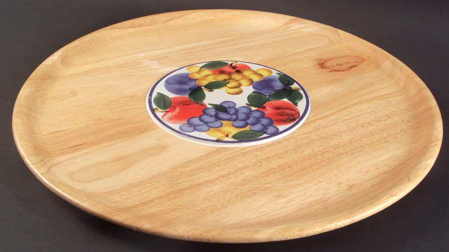 Tuscany Collection Round Wood Hostess Tray by Dansk-1