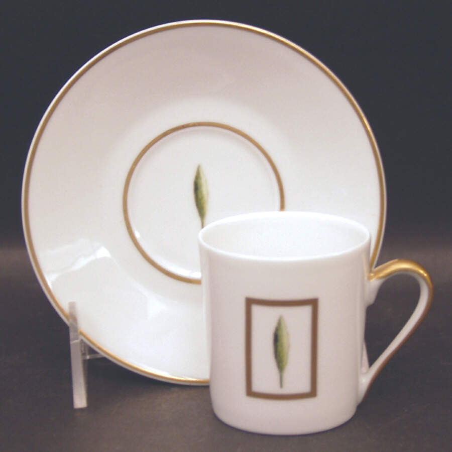 Toscane Et Jardins de Florence Flat Demitasse Cup & Saucer Set by Philippe Deshoulieres-1