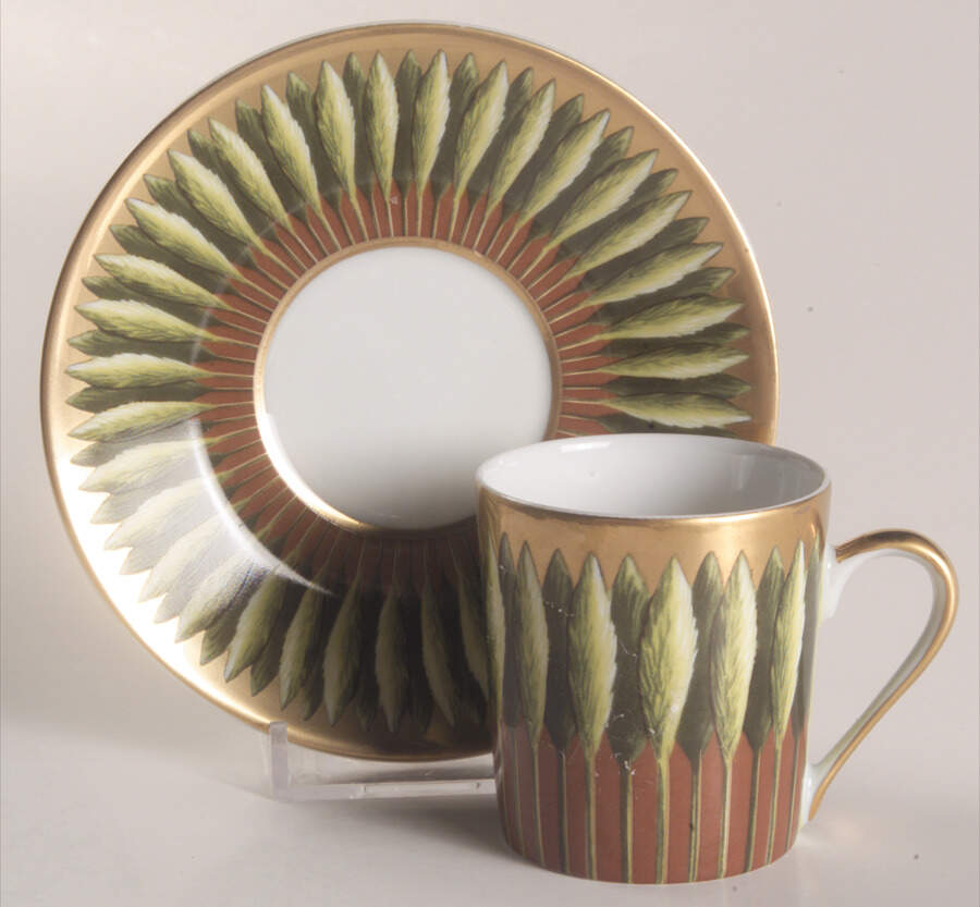 Toscane Et Jardins de Florence Flat Demitasse Cup & Saucer Set by Philippe Deshoulieres-1