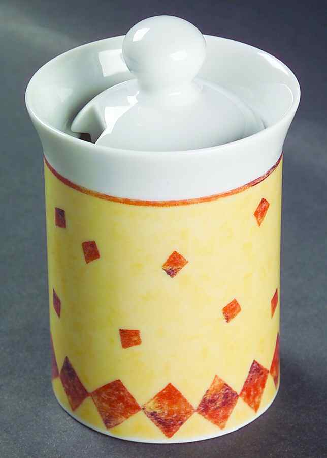 Parallel Diamond Sugar Bowl & Lid by Dansk-1