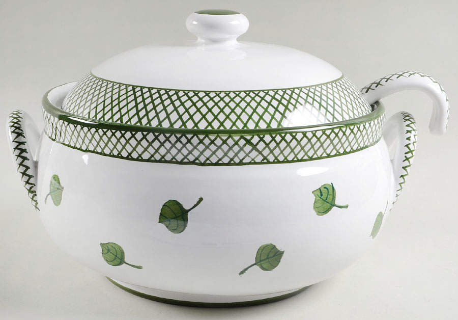 Giardino Tureen & Lid w/Ladle by Deruta (Italy)-1