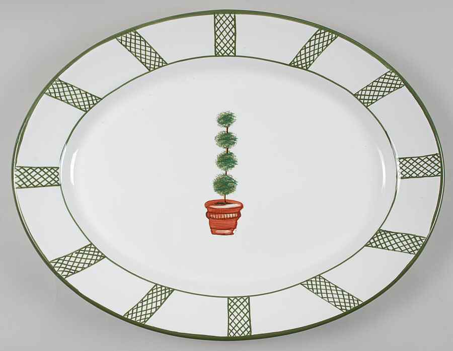 Giardino 16" Oval Serving Platter by Deruta (Italy)-1