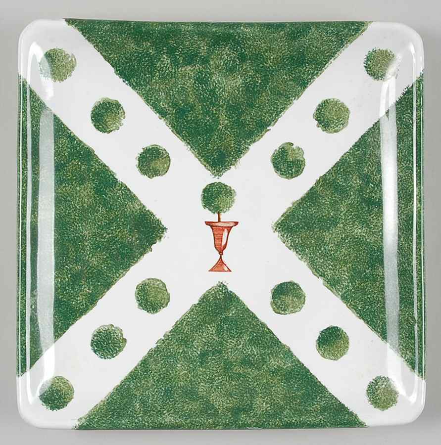 Giardino Square Salad Plate by Deruta (Italy)-1