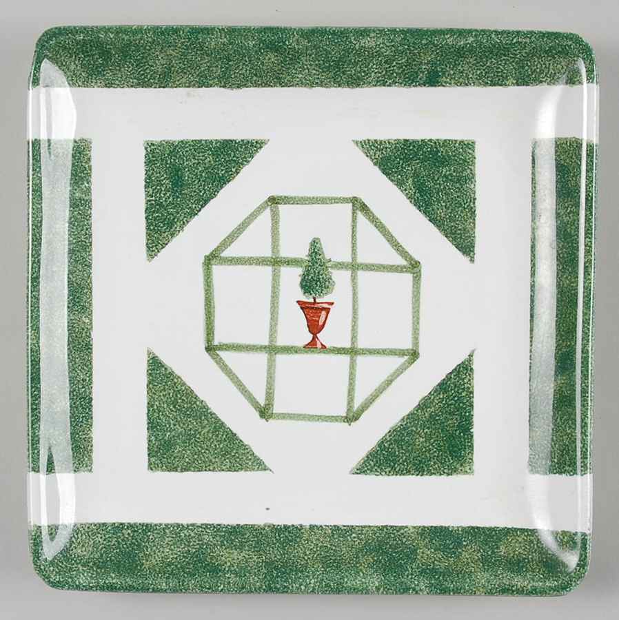 Giardino Square Salad Plate by Deruta (Italy)-1