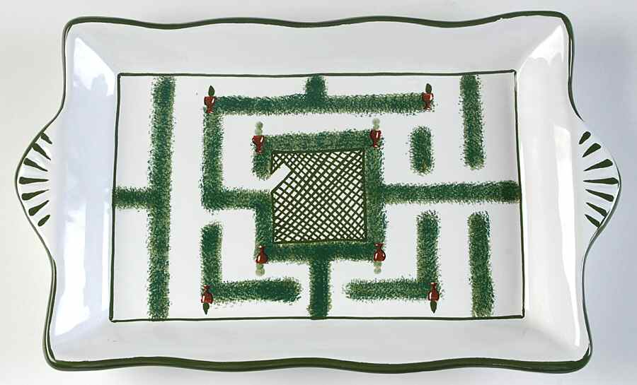 Giardino Rectangular Tray by Deruta (Italy)-1