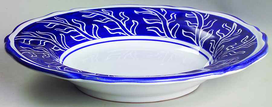 Cobalto Large Rim Soup Bowl by Deruta (Italy)-1