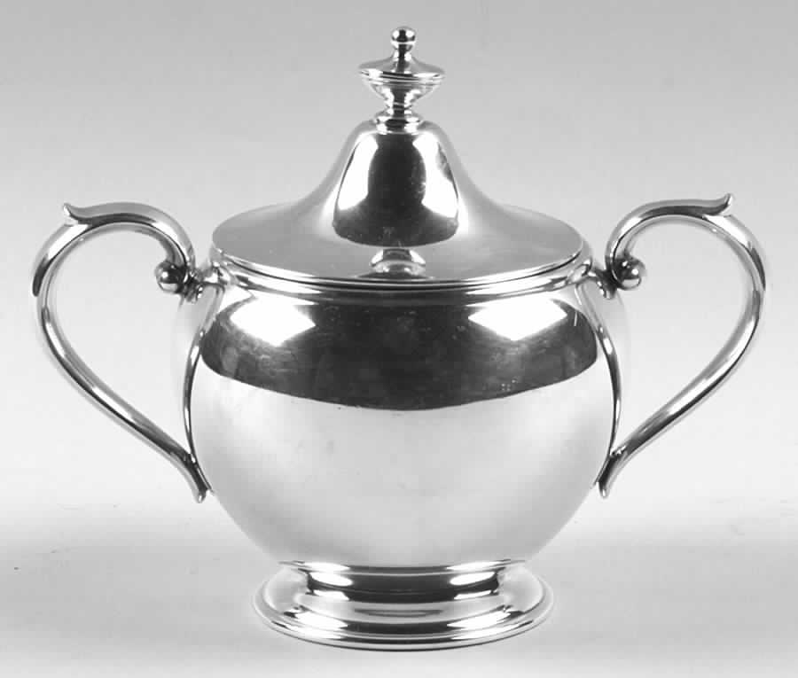 Puritan (Sterling, Hollowware) Sugar Bowl & Lid by Durgin-1