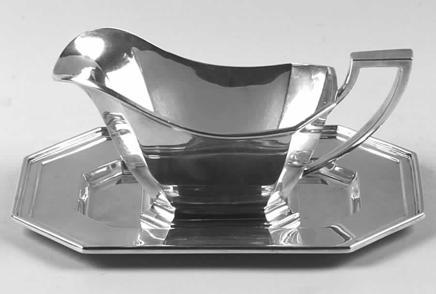 Fairfax (Sterling, Hollowware) Sterling Gravy Boat & Underplate by Durgin-1