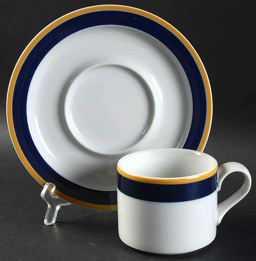 DAN56 Flat Cup & Saucer Set by Dansk-1