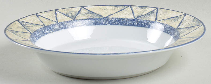 Travatine Blue Rim Soup Bowl by Dansk-1