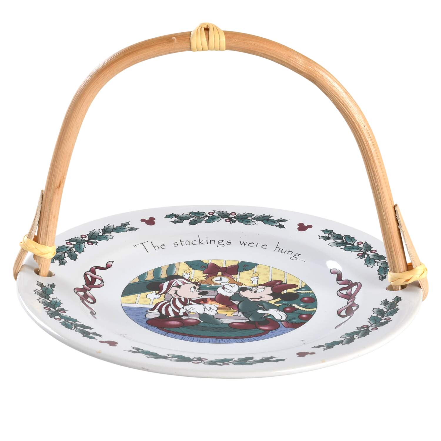 Twas The Night Before Christmas 5 3/8"-5 5/8" Bamboo Handled Serving Plate  HC by Disney-1