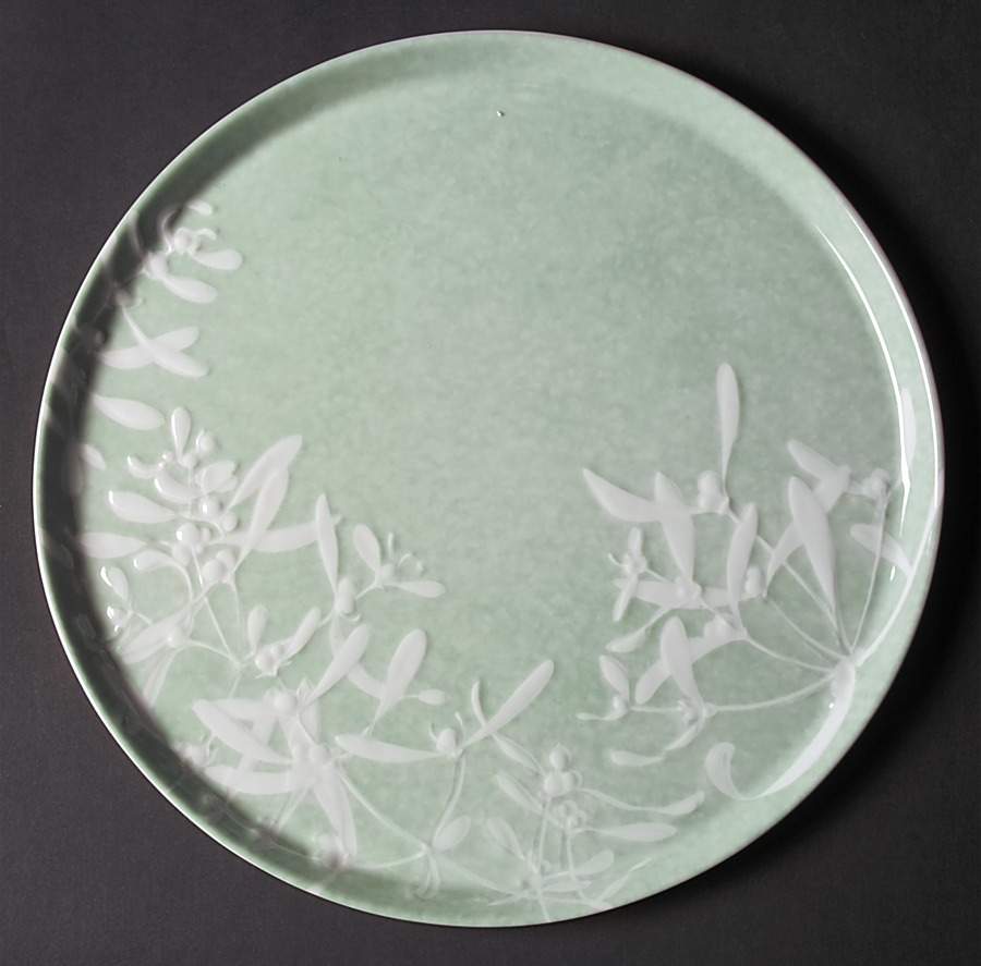 Promenade Green Cake Plate by Philippe Deshoulieres-1