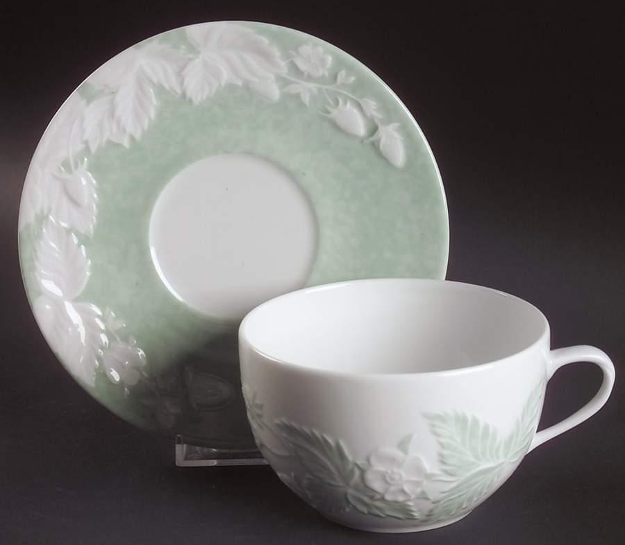 Promenade Green Breakfast Cup & Saucer Set by Philippe Deshoulieres-1