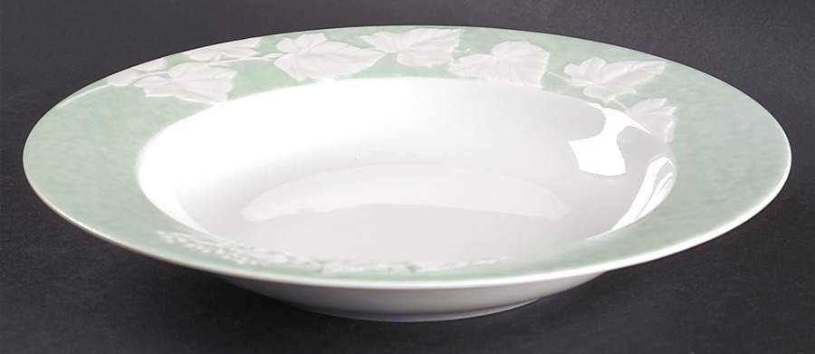 Promenade Green Rim Soup Bowl by Philippe Deshoulieres-1