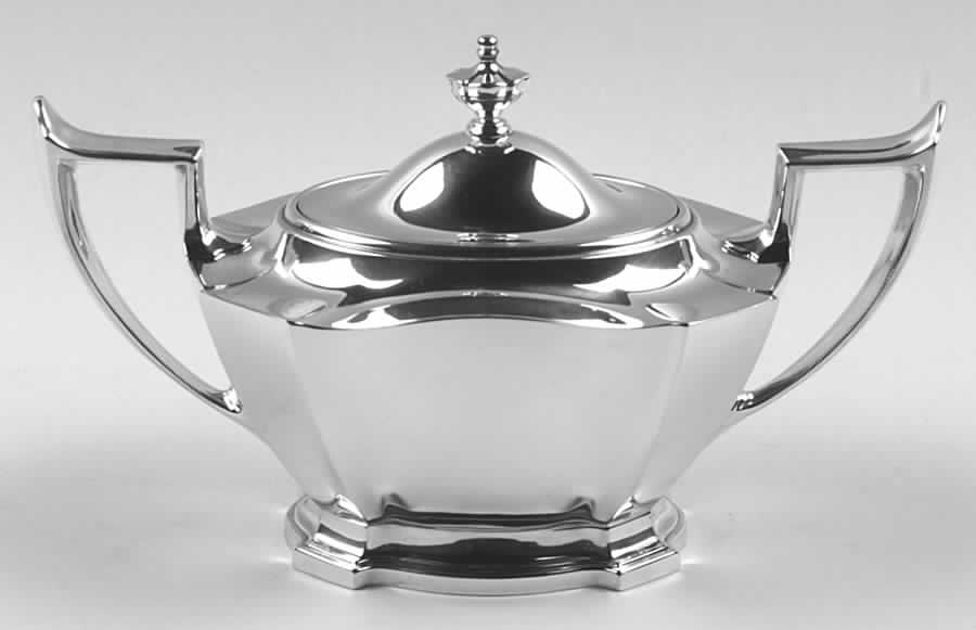 Essex (Sterling, 1911, Hollowware) Sugar Bowl & Lid by Durgin-1