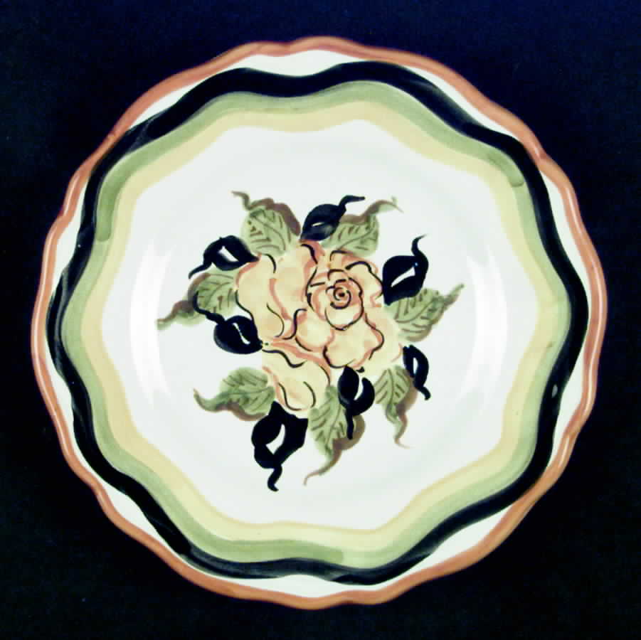 Yellow Rose Salad Plate by Deruta (Italy)-1