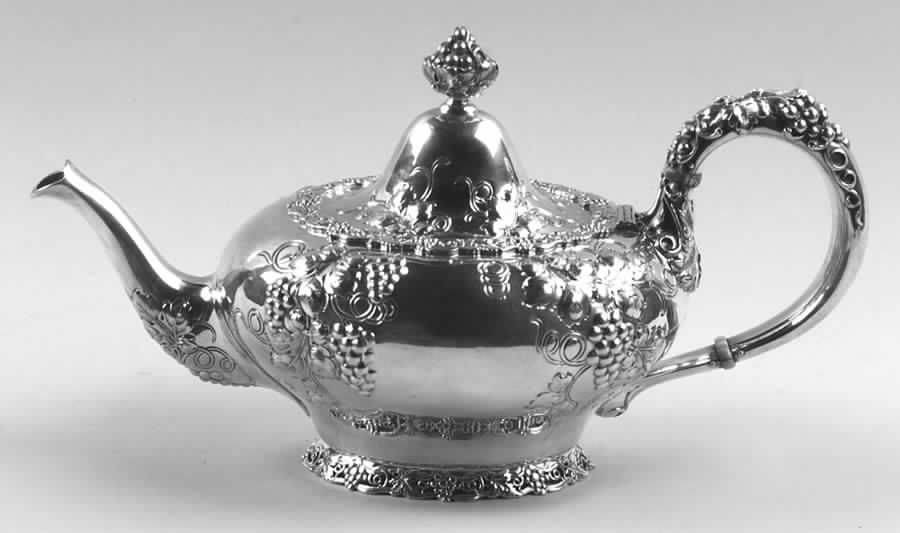 Grape (Sterling, 1895, Hollowware) Teapot by Dominick & Haff-1