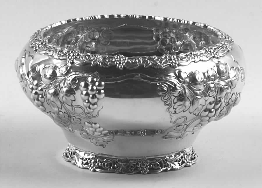 Grape (Sterling, 1895, Hollowware) Waste Bowl by Dominick & Haff-1