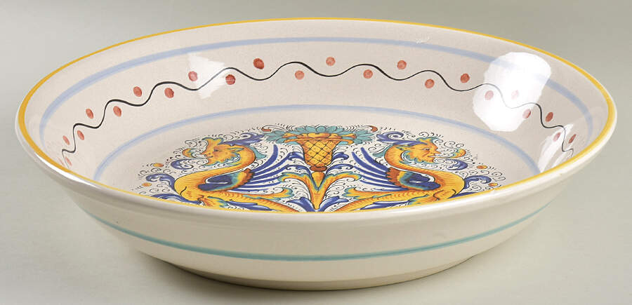Raffaellesco (Scalloped) 14" Pasta Serving Bowl by Deruta (Italy)-1