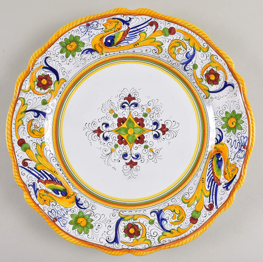 Raffaellesco (Scalloped) Service Plate (Charger/Platter) by Deruta (Italy)-1