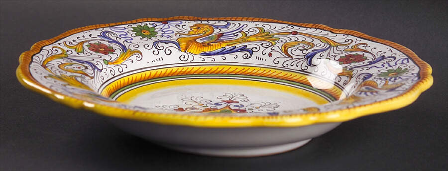 Raffaellesco (Scalloped) Large Rim Soup Bowl by Deruta (Italy)-1