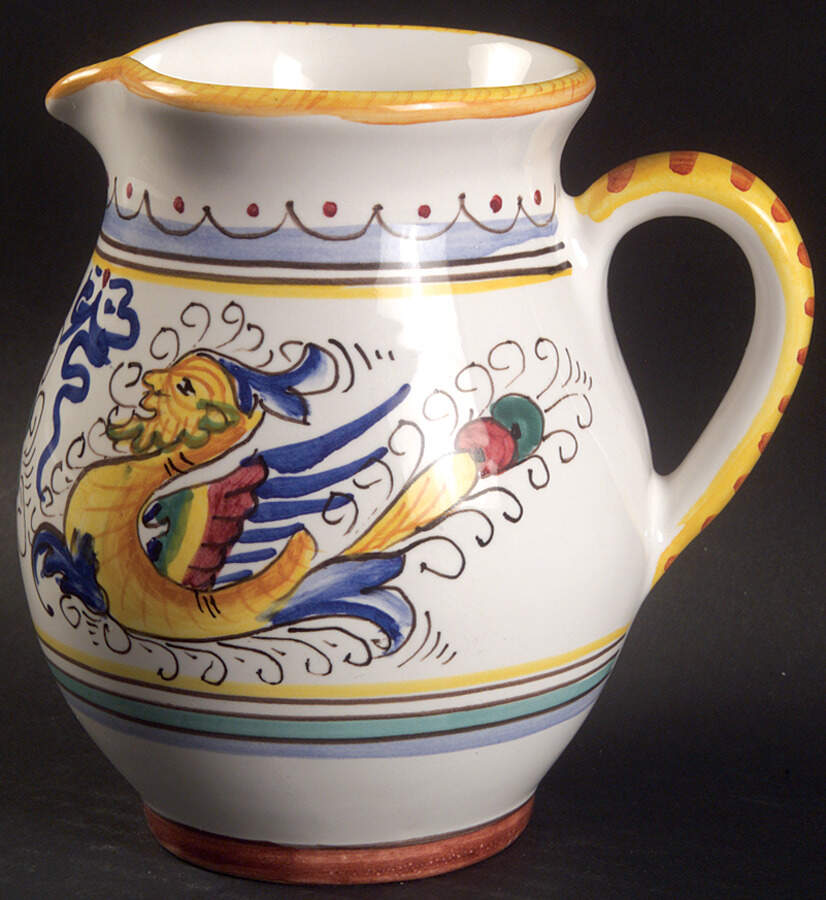 Raffaellesco (Scalloped) 24 Oz Pitcher by Deruta (Italy)-1