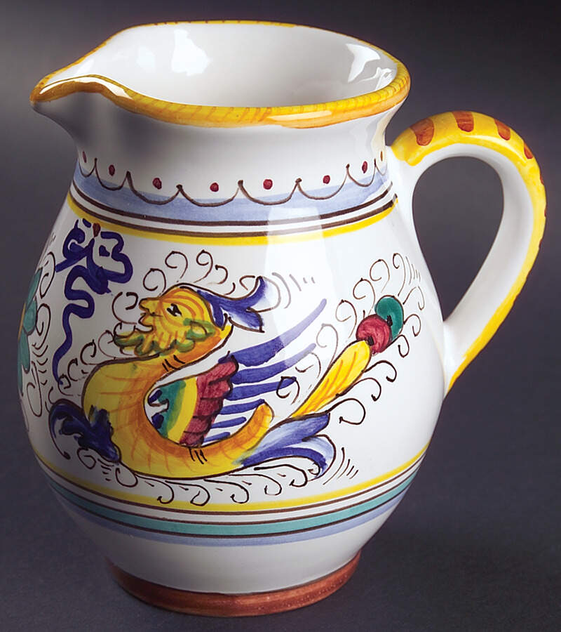 Raffaellesco (Scalloped) 22 Oz Pitcher by Deruta (Italy)-1
