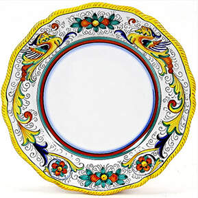Raffaellesco (Scalloped) 13" Chop Plate (Round Platter) by Deruta (Italy)-1