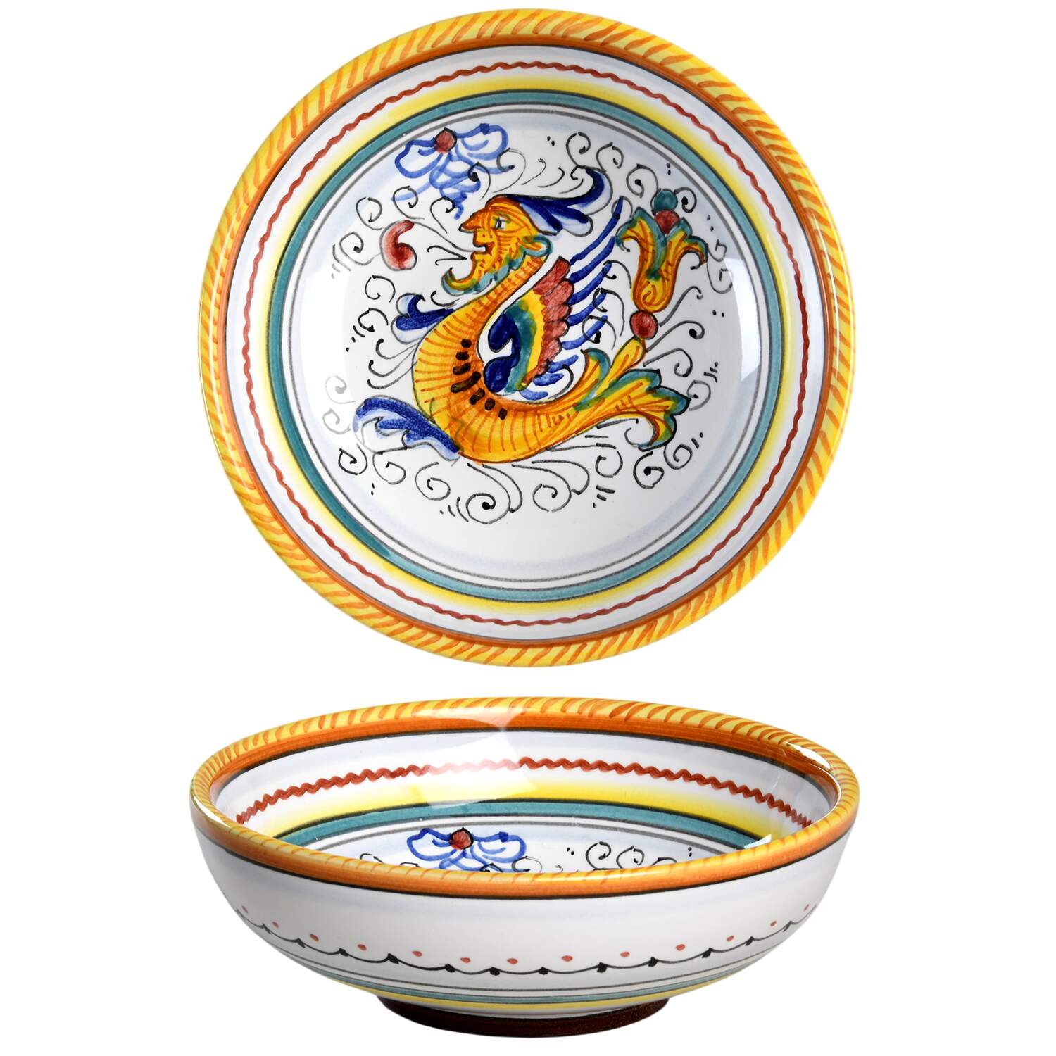 Raffaellesco (Scalloped) Fruit/Dessert (Sauce) Bowl by Deruta (Italy)-1